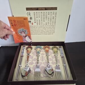 New Chinese Peking Opera Characters Flatware Set Silverware Guo Chui Jing Ju C-2